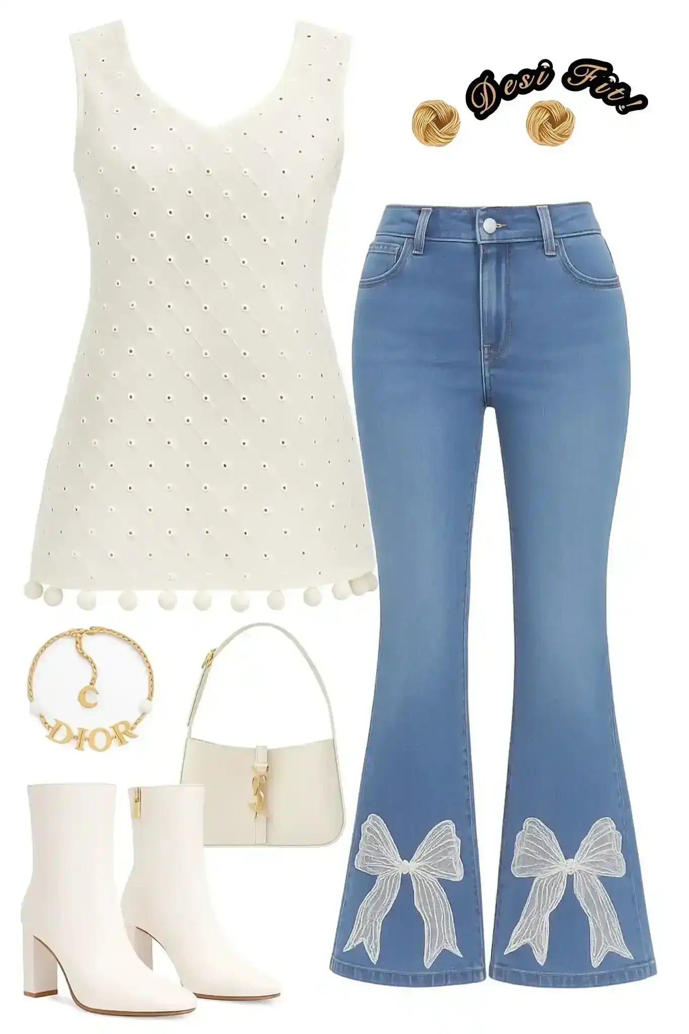 Whimsical White Mirror Gulnaz Kurta - Passion for Fashion by Shivani