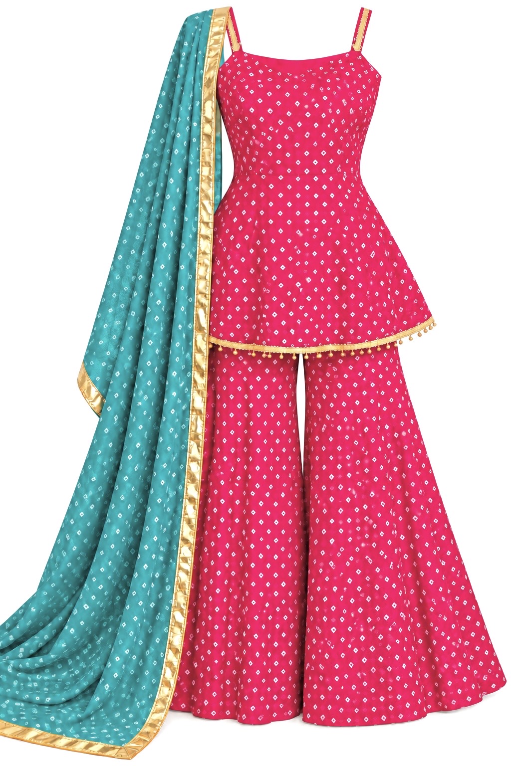 Pink Bandhej Gulnaz Meher Suit