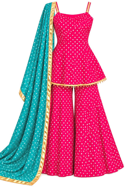 Pink Bandhej Gulnaz Meher Suit