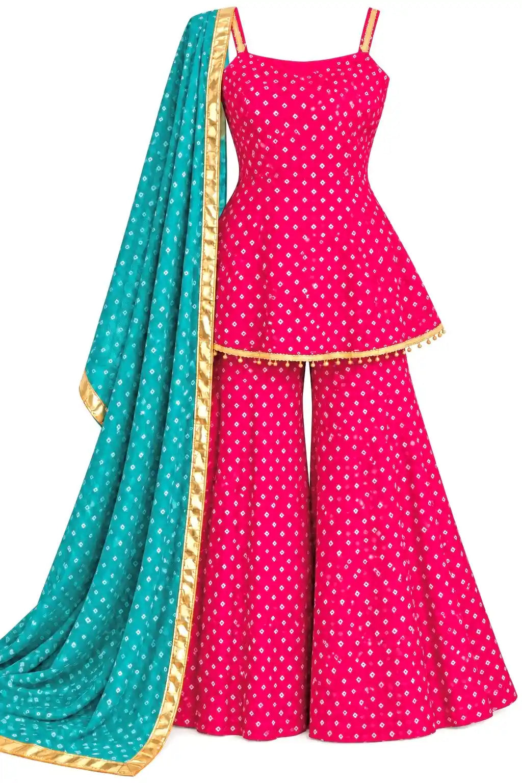 Pink Bandhej Gulnaz Meher Suit