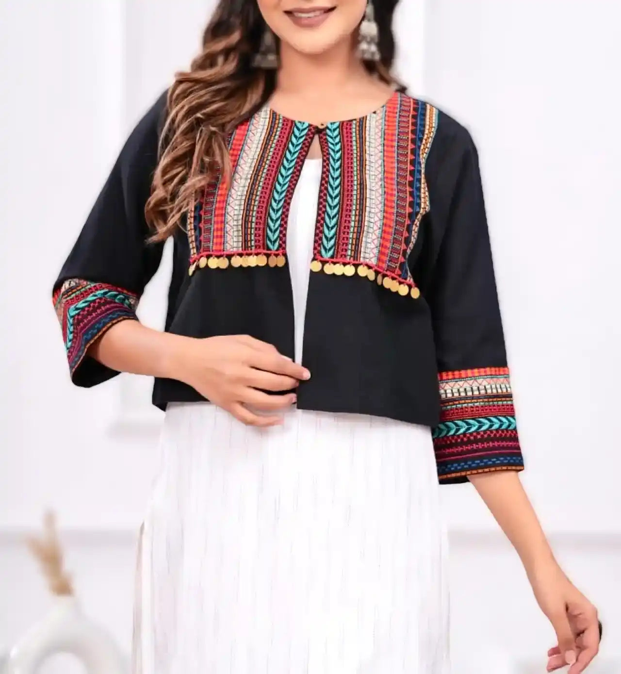 Black Jaipuri Embroidered Jacket