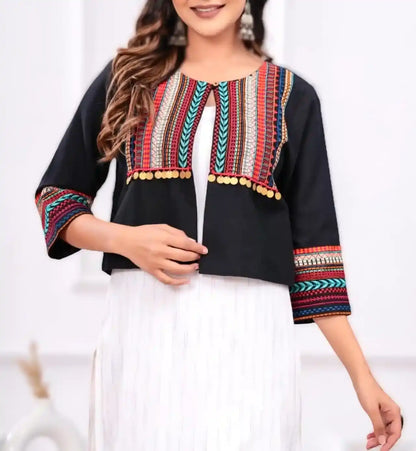 Black Jaipuri Embroidered Jacket