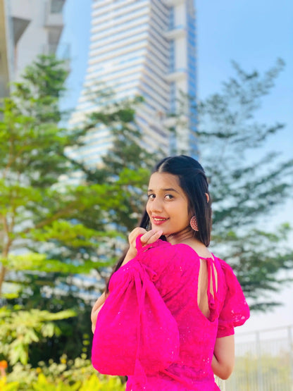 Mahima's Hot Pink Gulnaz Kurta