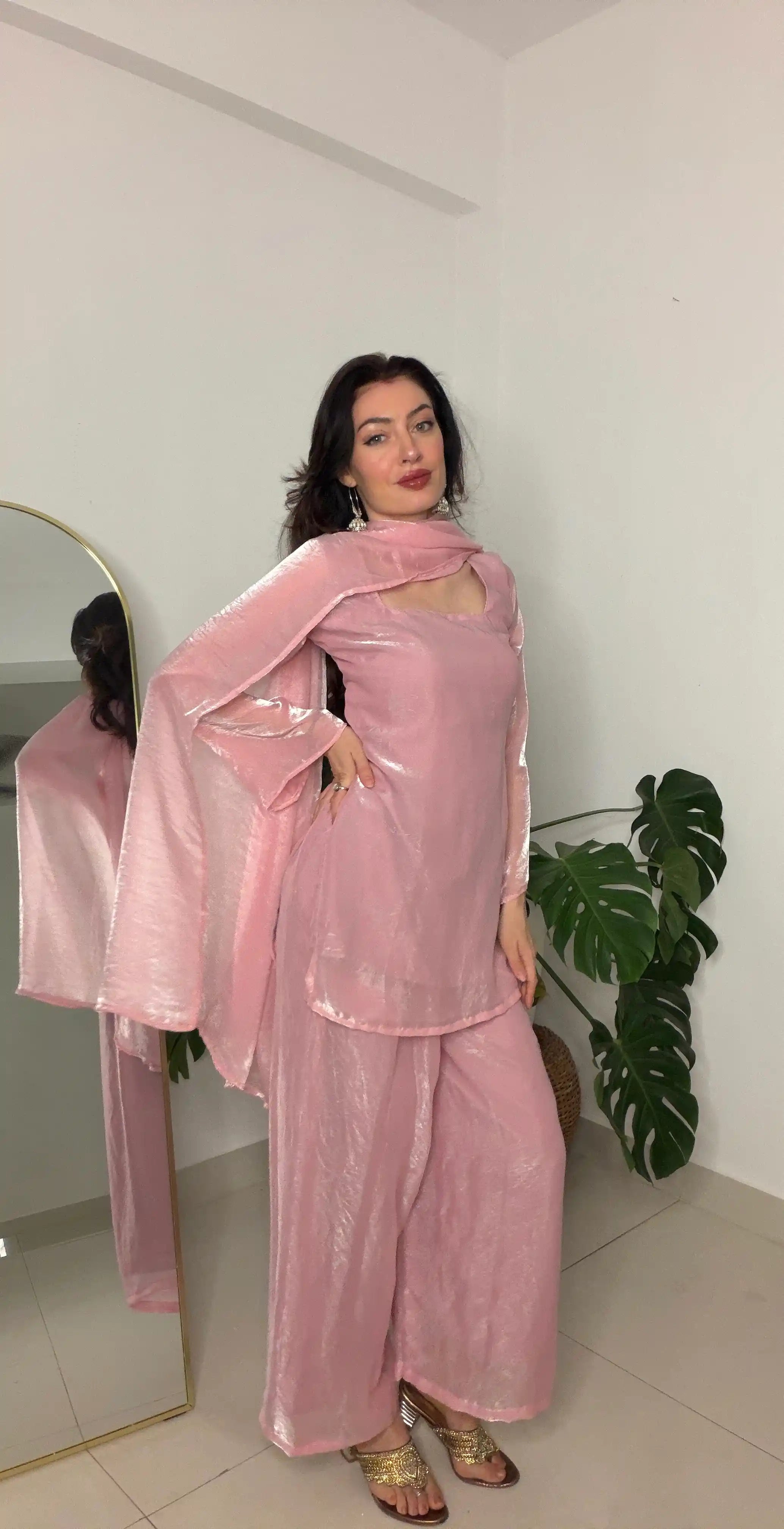 Blush Pink Back Tie Gulnaz Set