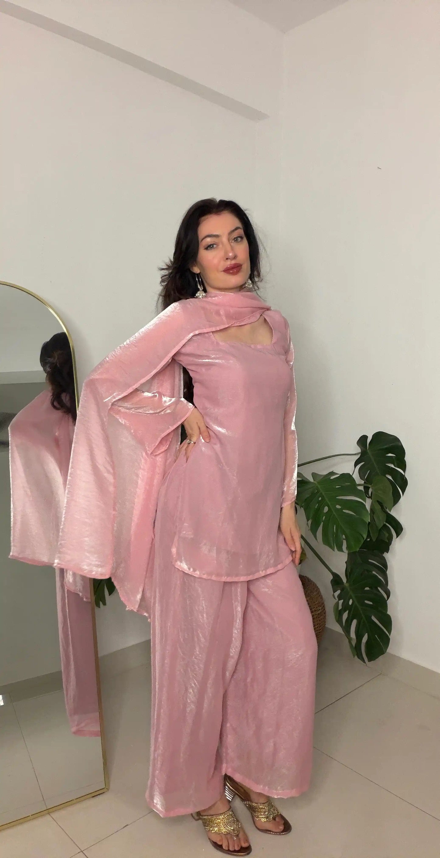 Blush Pink Back Tie Gulnaz Set