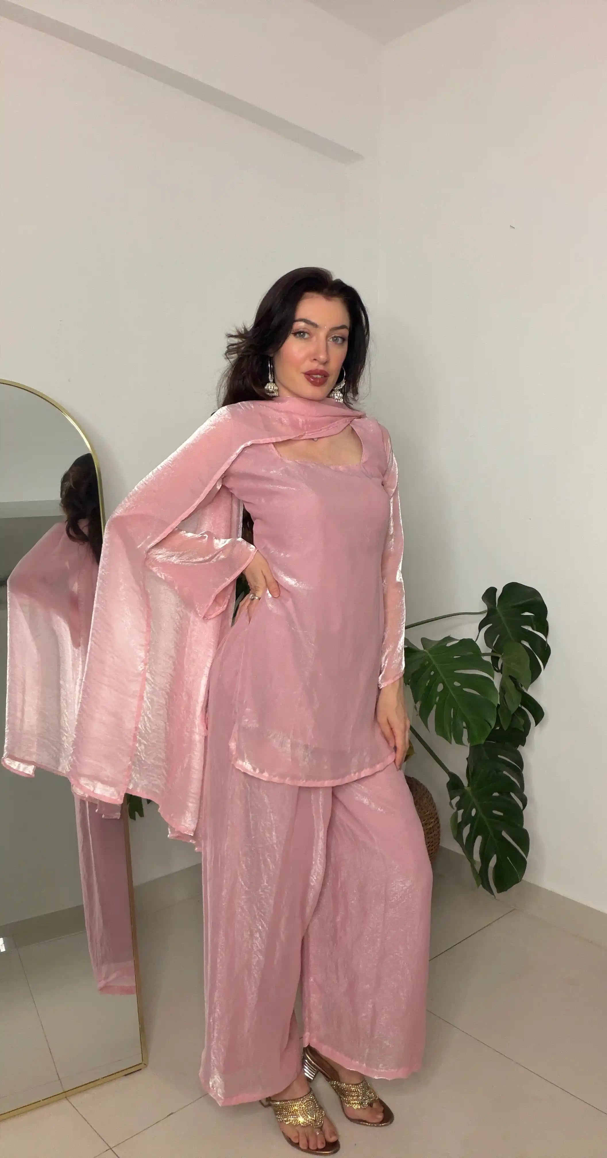 Blush Pink Back Tie Gulnaz Set