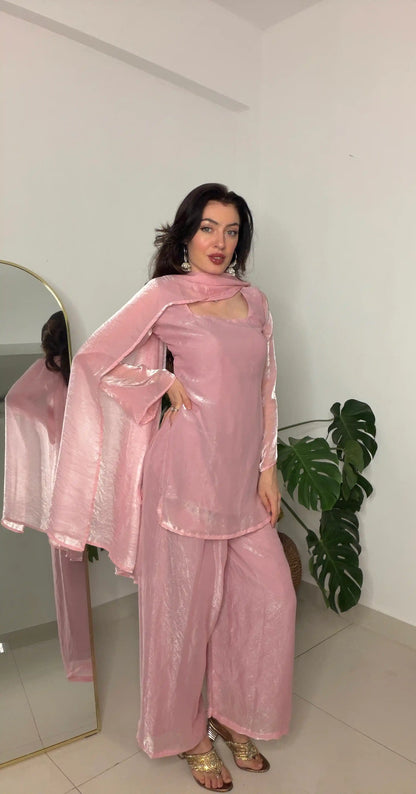 Blush Pink Back Tie Gulnaz Set