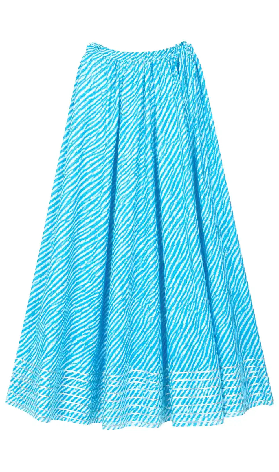 Blue Lehriya Jaipuri Skirt