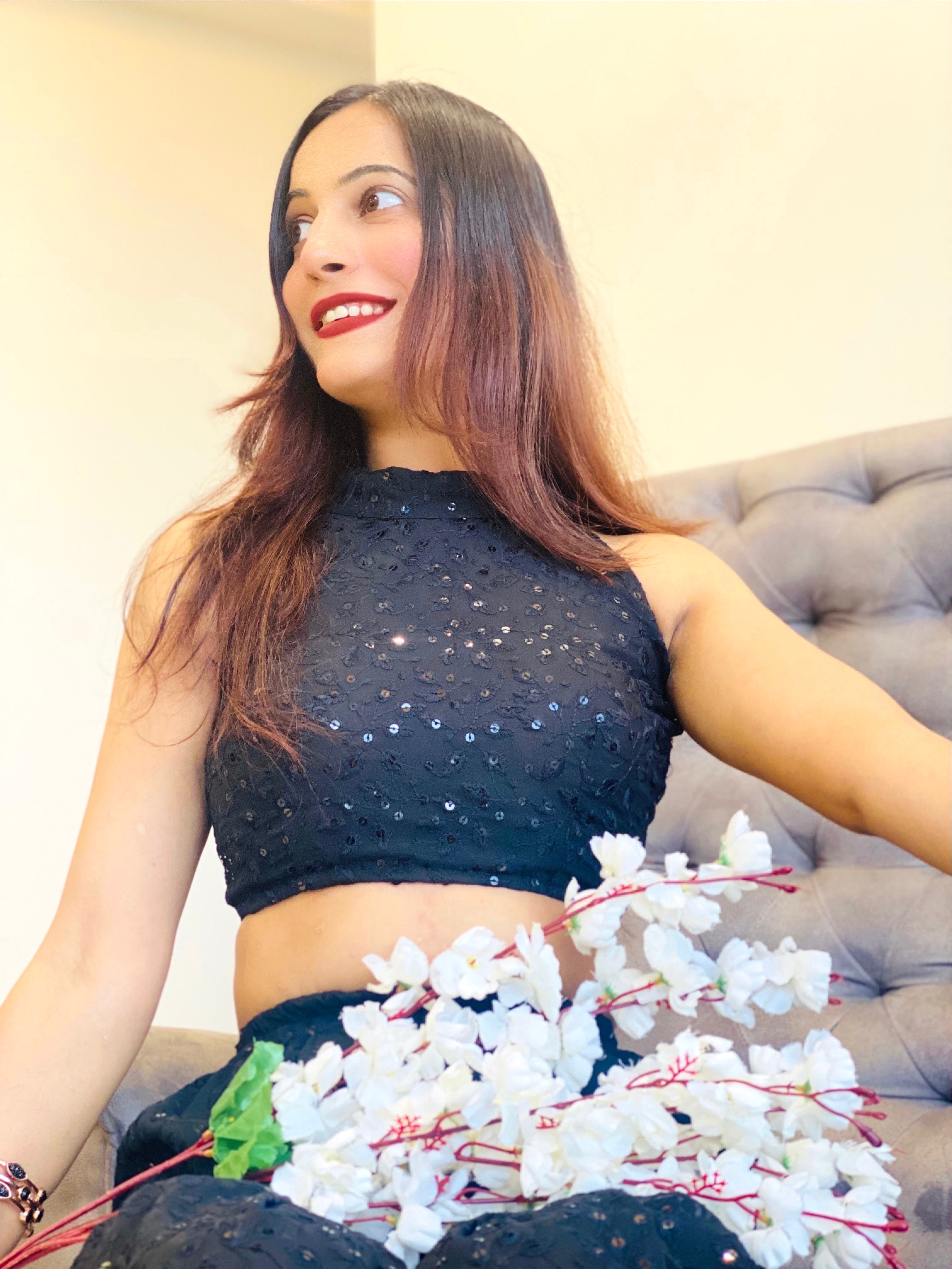 Midnight Spark Sequin Blouse