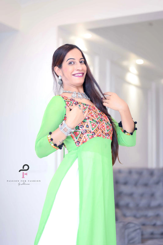 Blush Green Gulnaz Embroidered Kurta