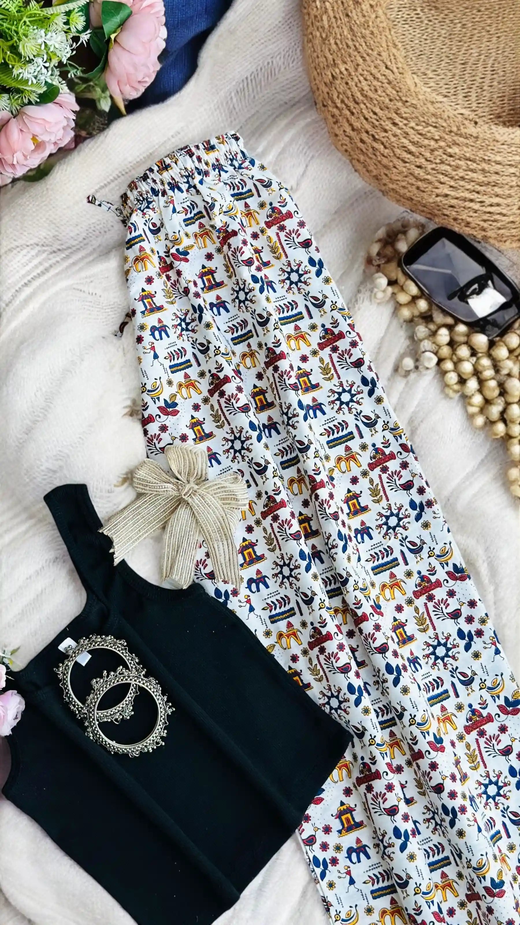 White Jaipuri Palazzo Pants - Passion for Fashion by Shivani
