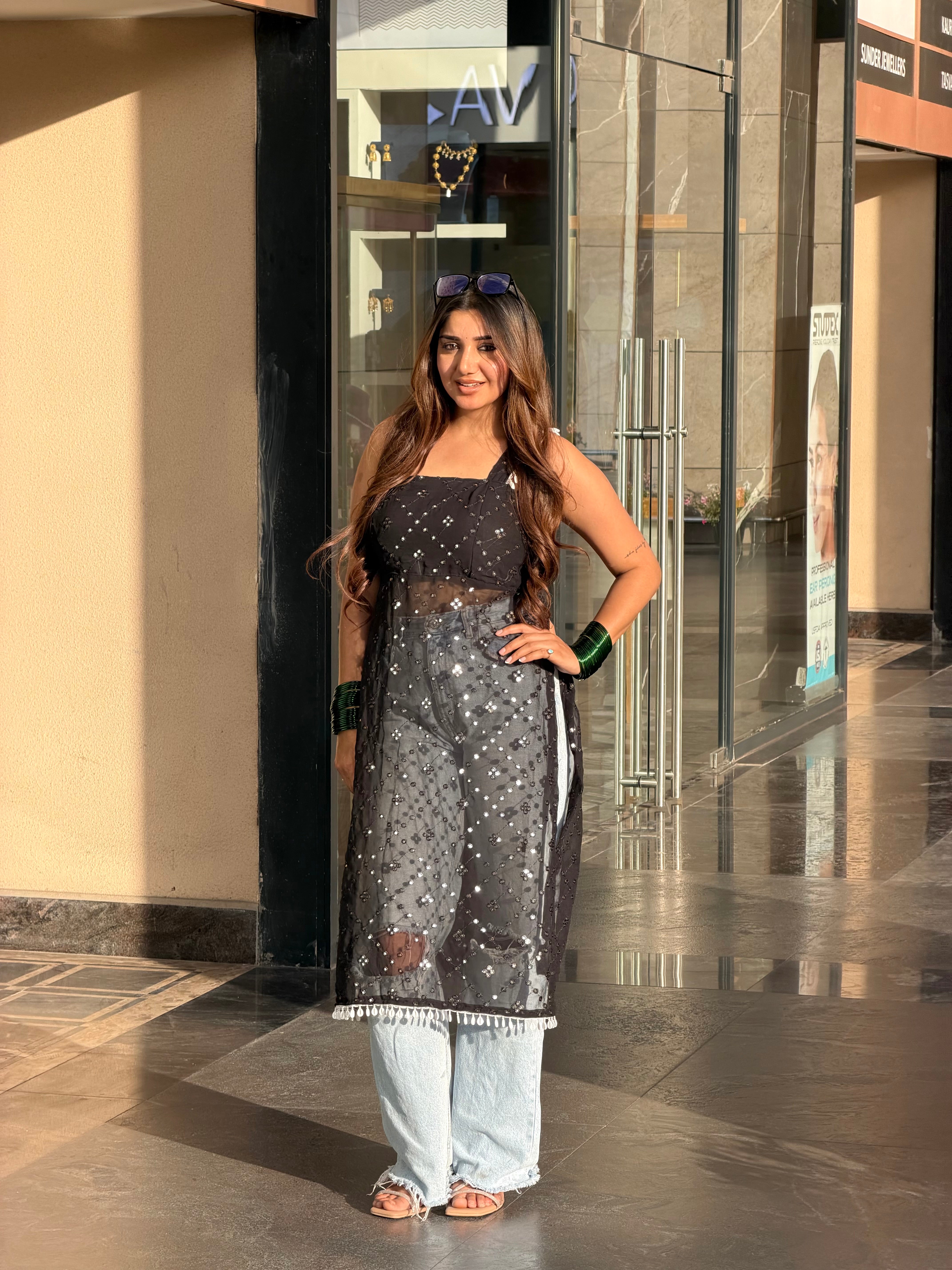 Muskan’s Mirror Embroidered Gulnaz Kurta