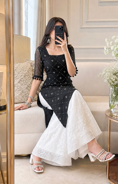 Jaaz Black Embroidered Gulnaz Kurta