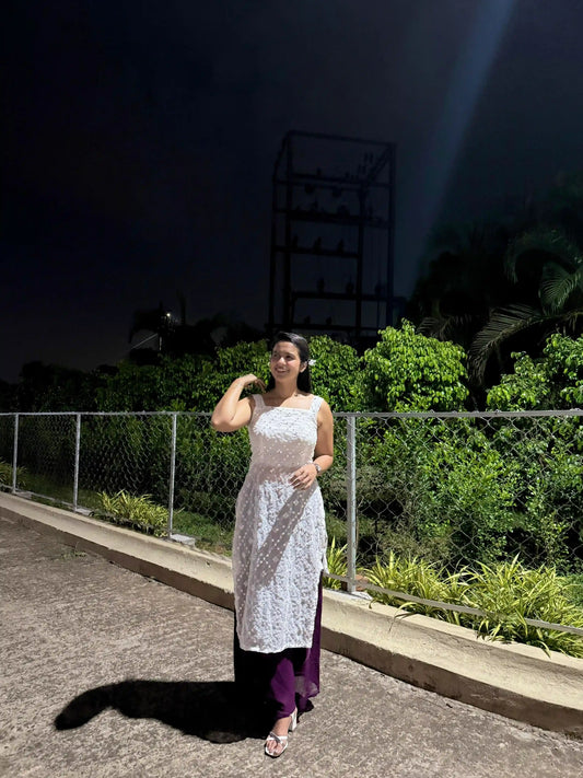 Prajyoti’s White Embroidered Gulnaz Kurta - Passion for Fashion by Shivani