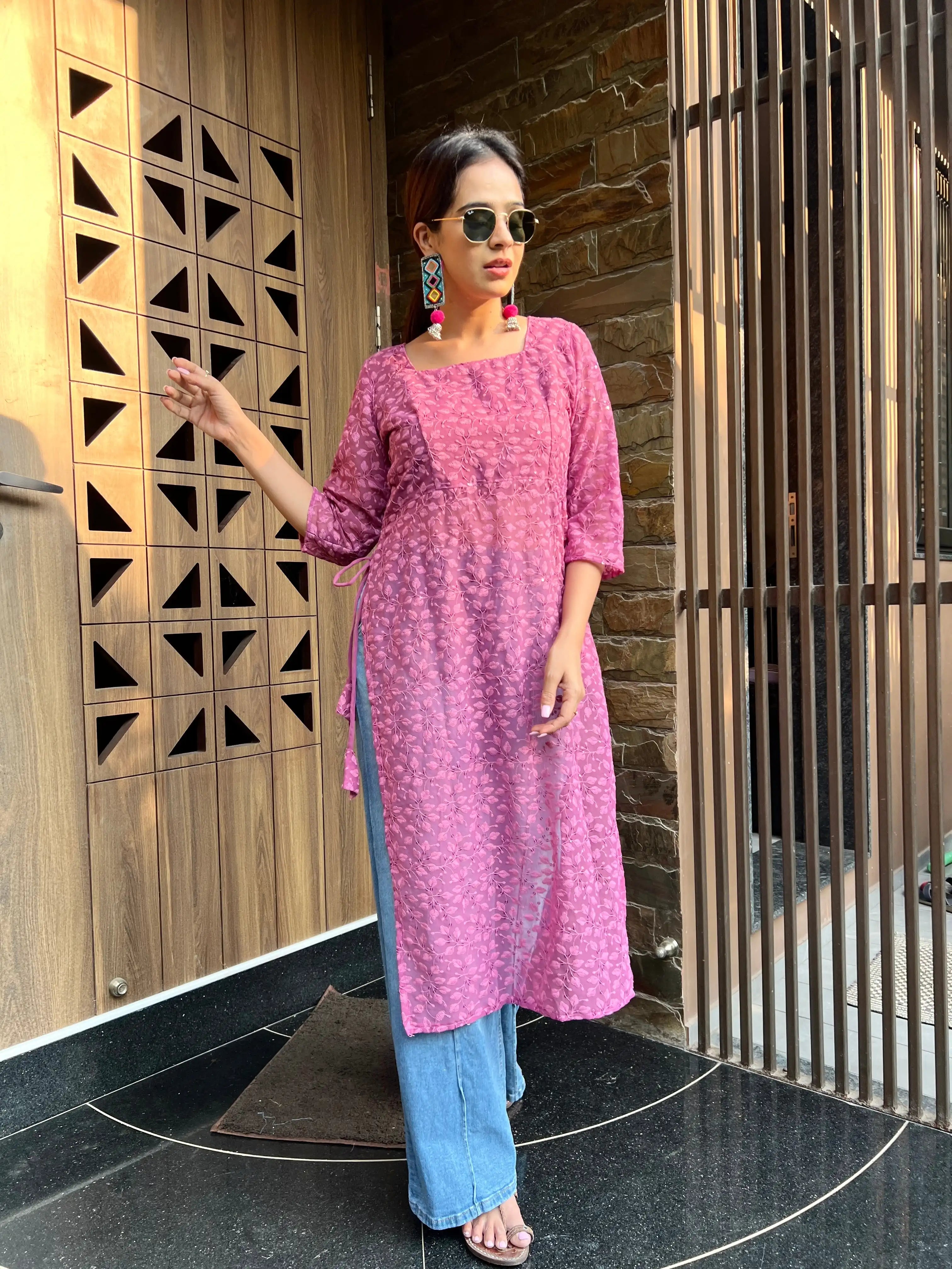 Swati's Pretty In Peach Gulnaz Kurta