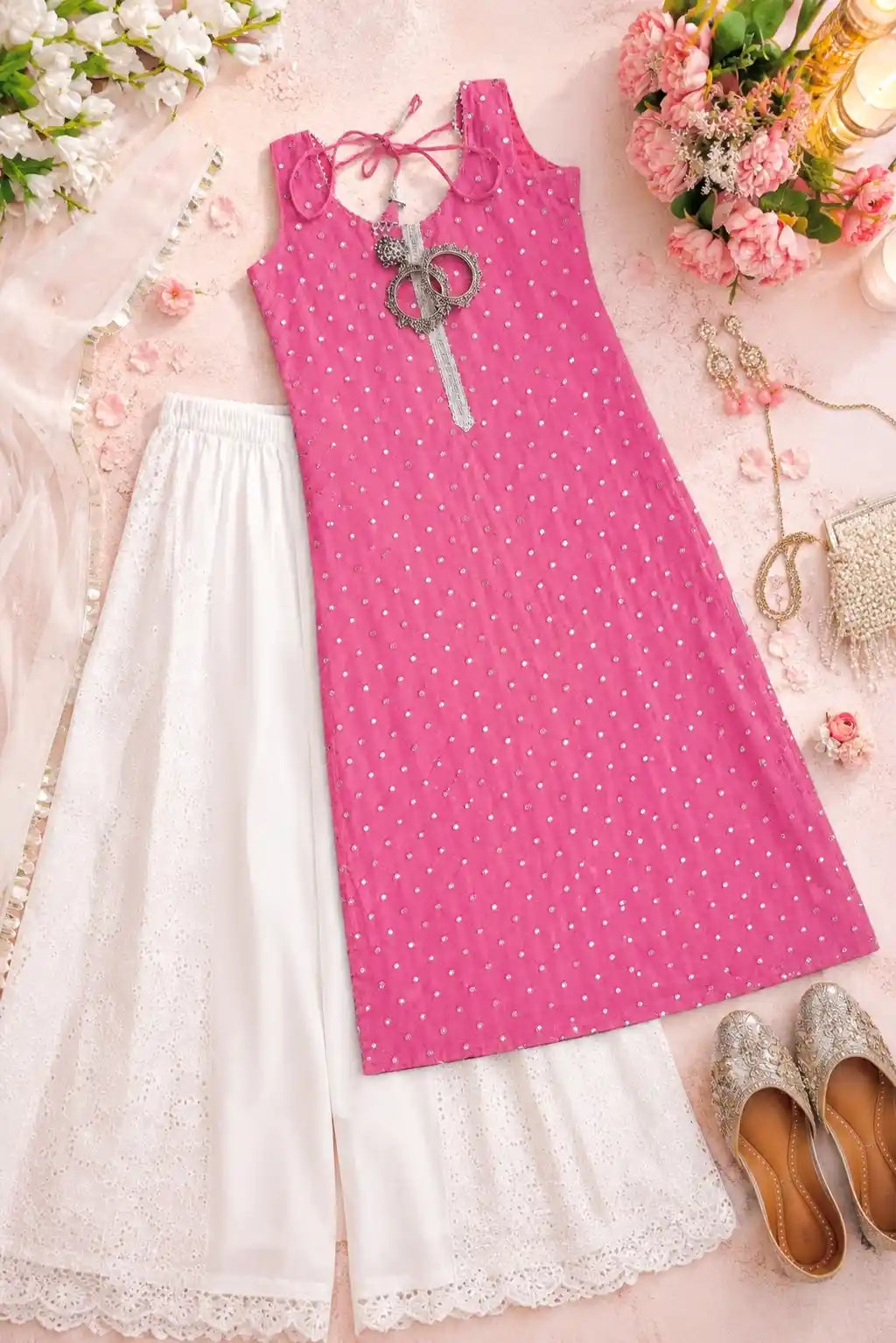Blossom Peach Mirror Gulnaz Kurta