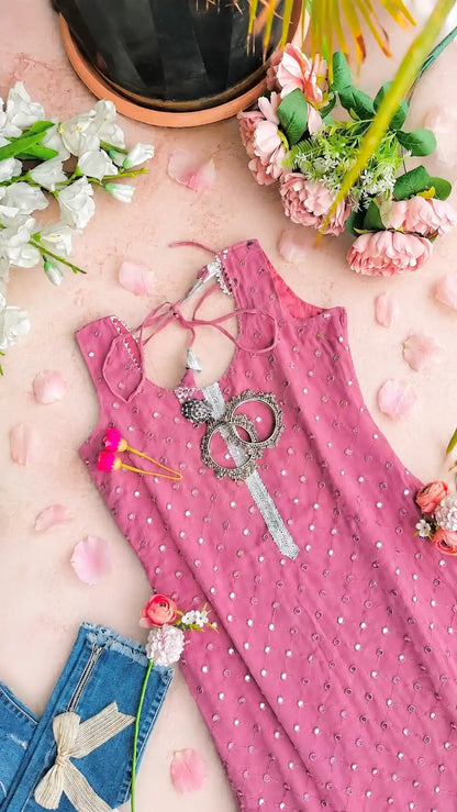 Blossom Peach Mirror Gulnaz Kurta