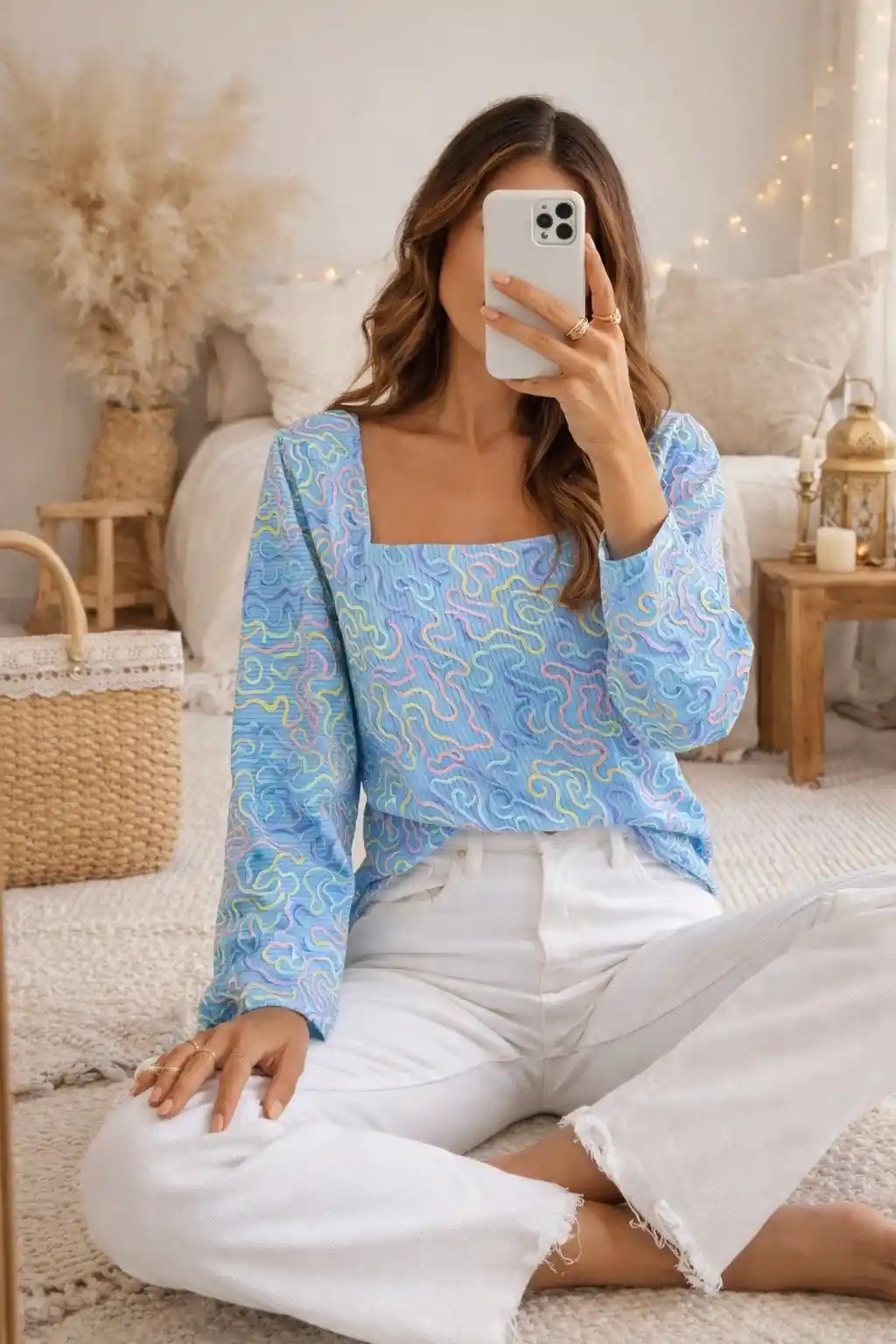 Blueberry Swirl Peplum Top