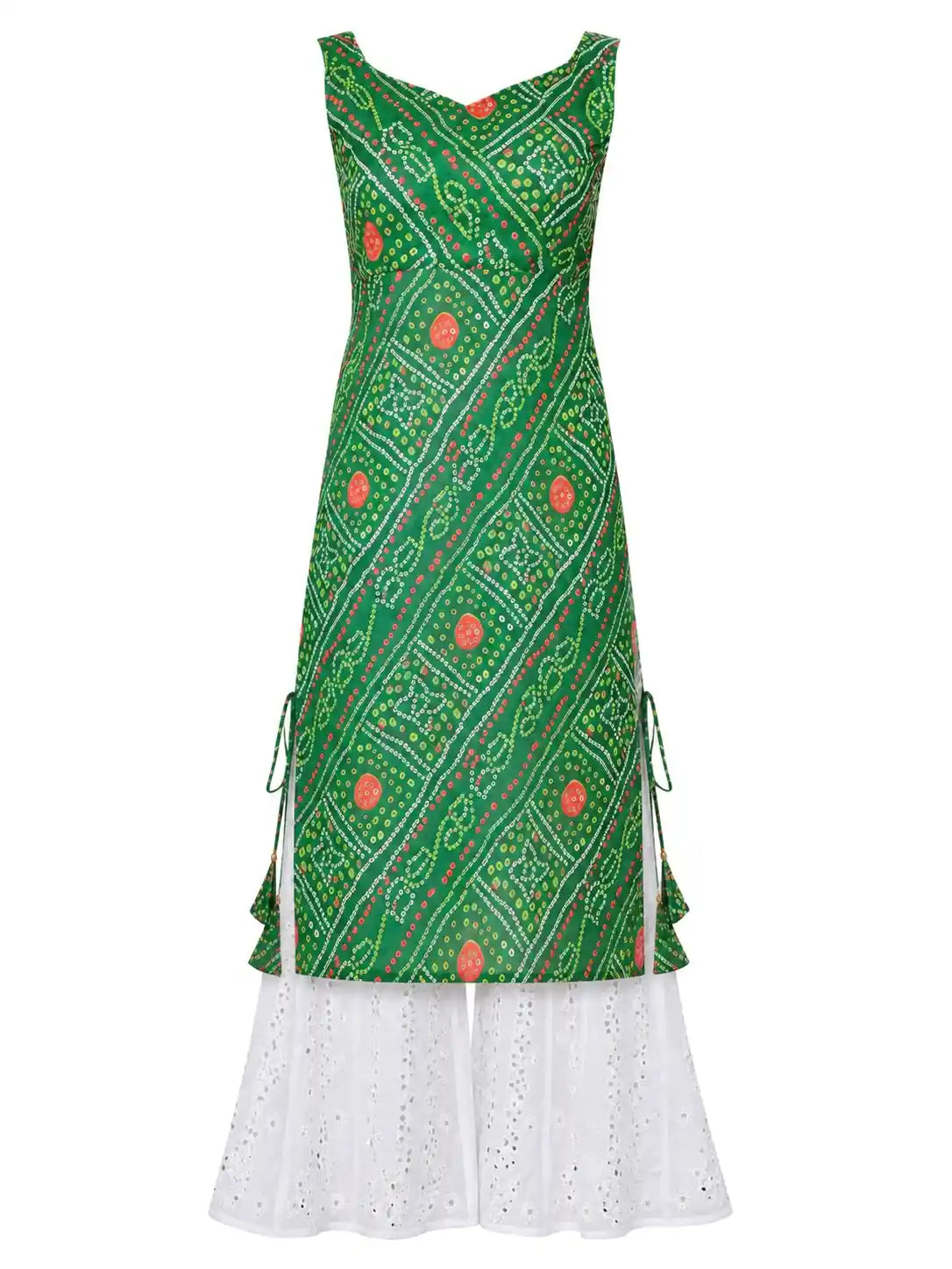 Lush Green Bandhej Gulnaz Kurta