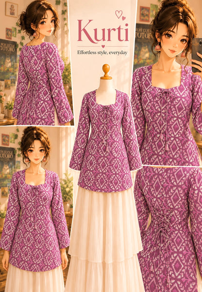 Pink Batique Gulnaz Short Kurta