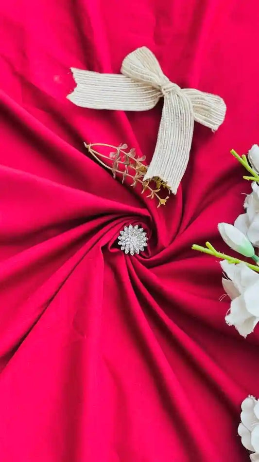Solid Maroon Cotton Fabric Cut
