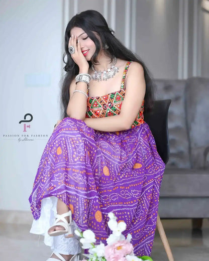 Blossom Bandhej Gulnaz Embroidered Kurta