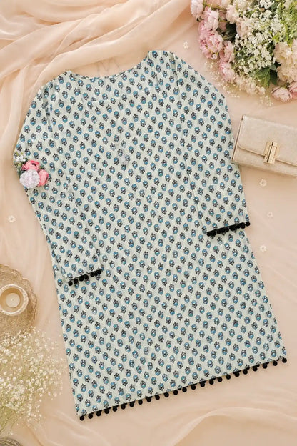 Blue Block Hand Printed Kurta