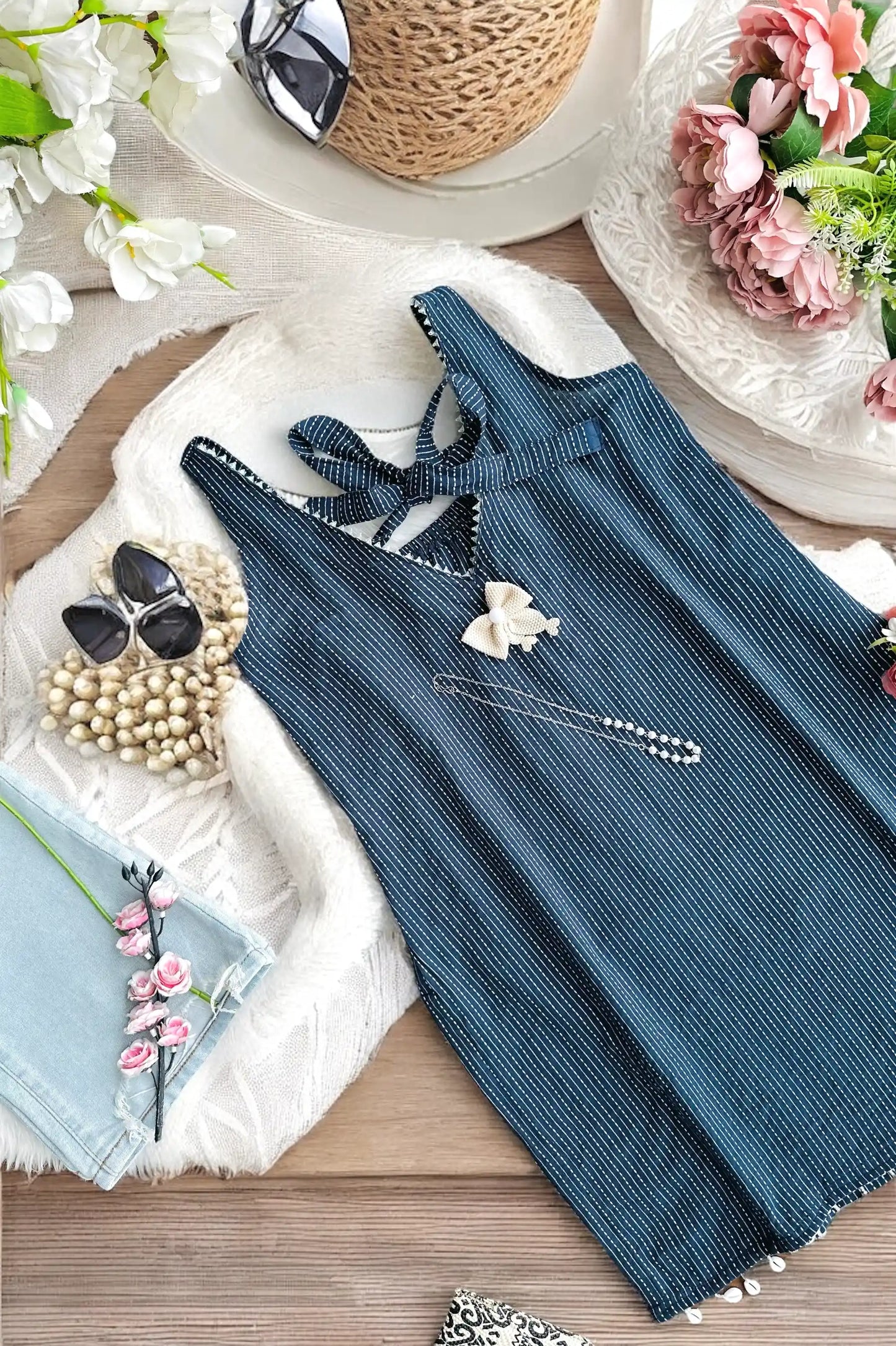 Midnight Stripes Short Kurta