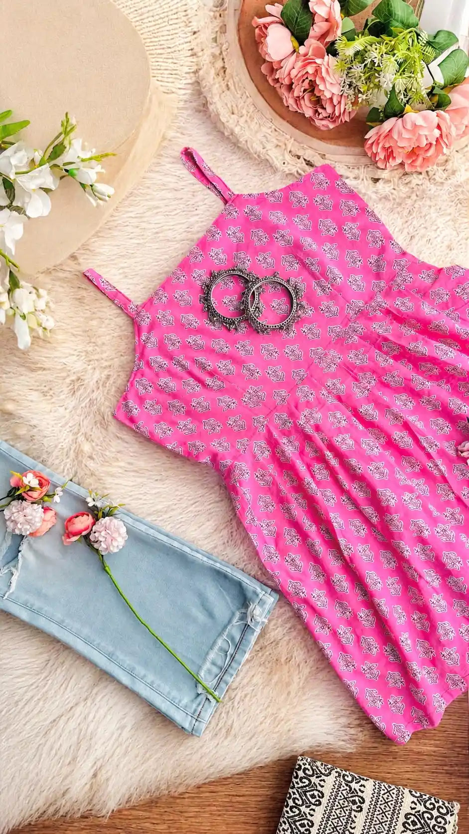 Pretty Pink Jaipuri Short Top