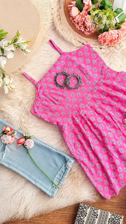 Pretty Pink Jaipuri Short Top