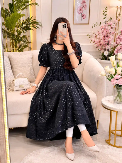 Dusky Black Sequence Gulnaz Kurta