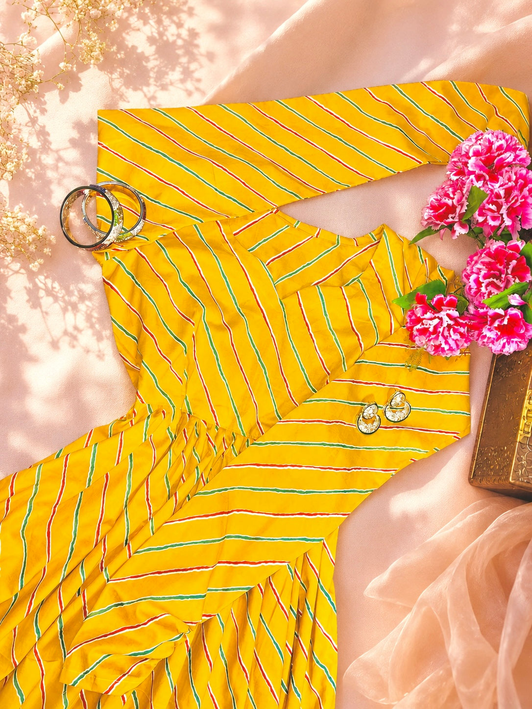 Mulmul Lehriya Jaipuri Twirl Kurta