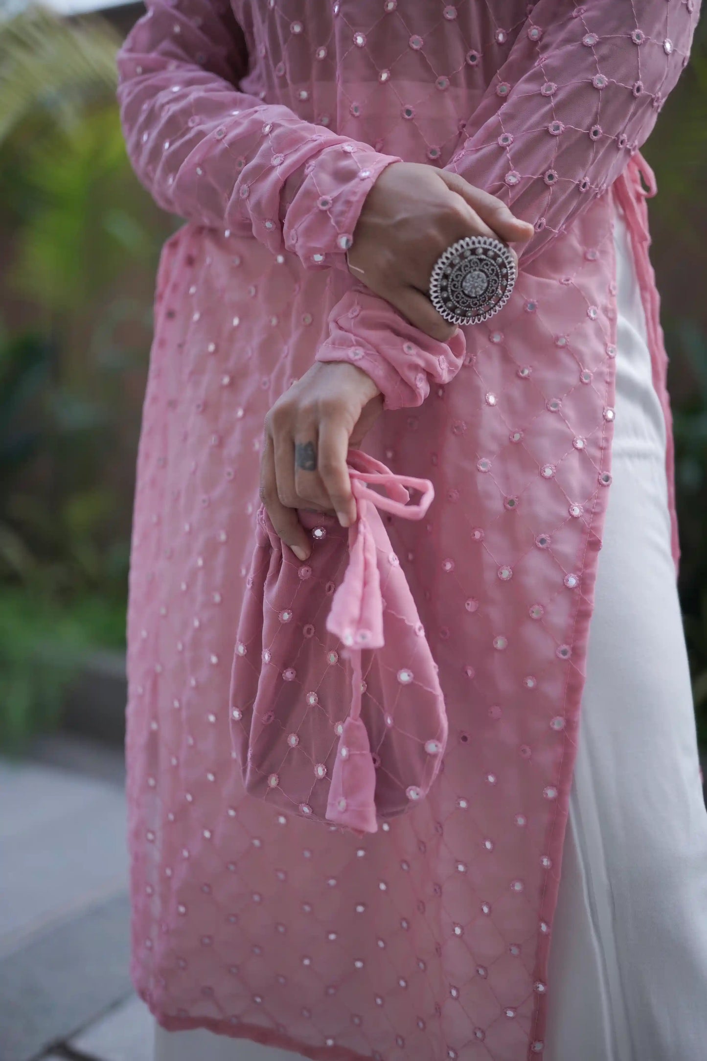 Jhanvi’s Blush Peach Gulnaz Kurta