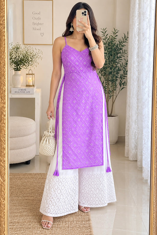 Gulnaz Lilac Hand Embellished Kurta