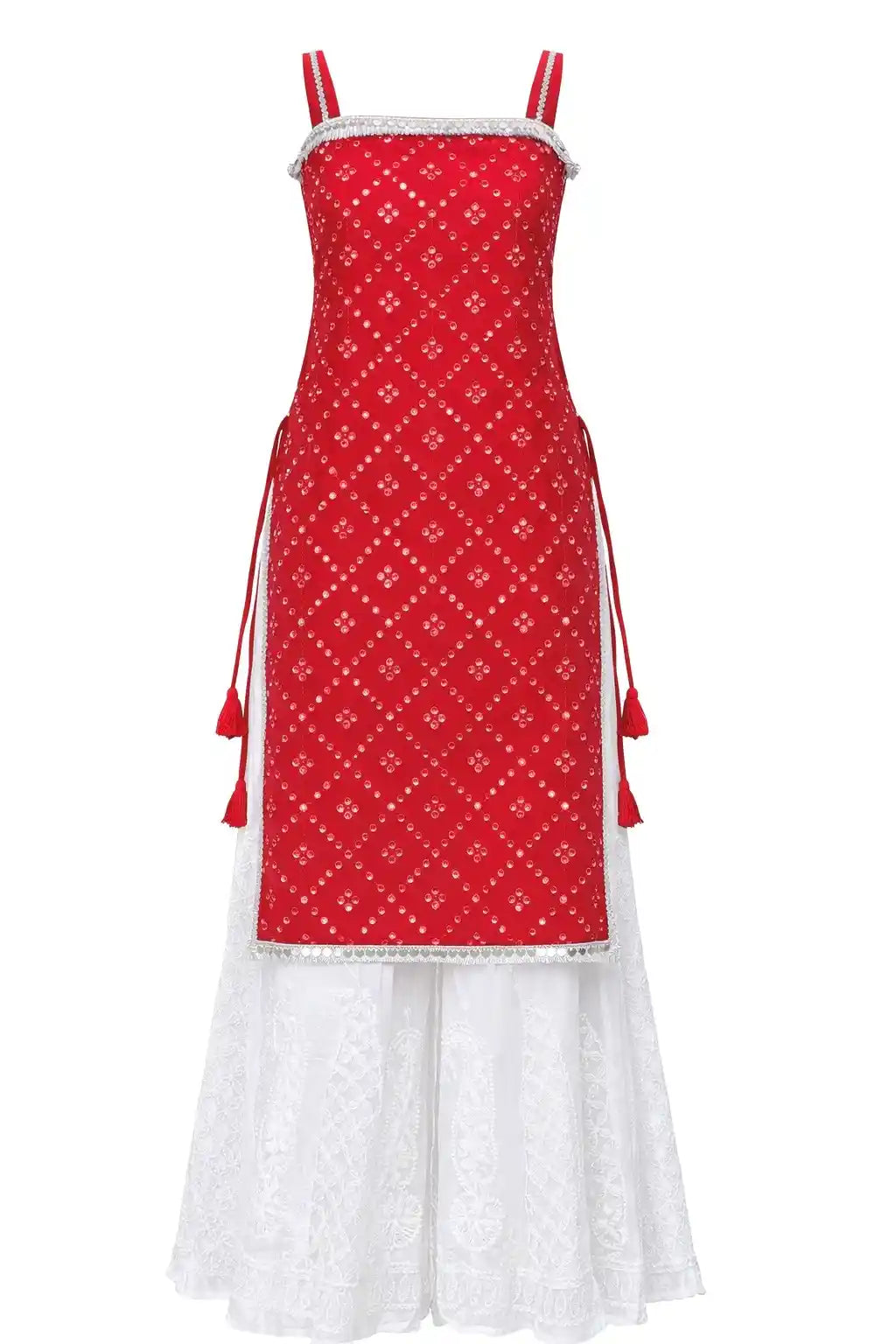 Designer Maroon Embellished Gulnaz Kurta