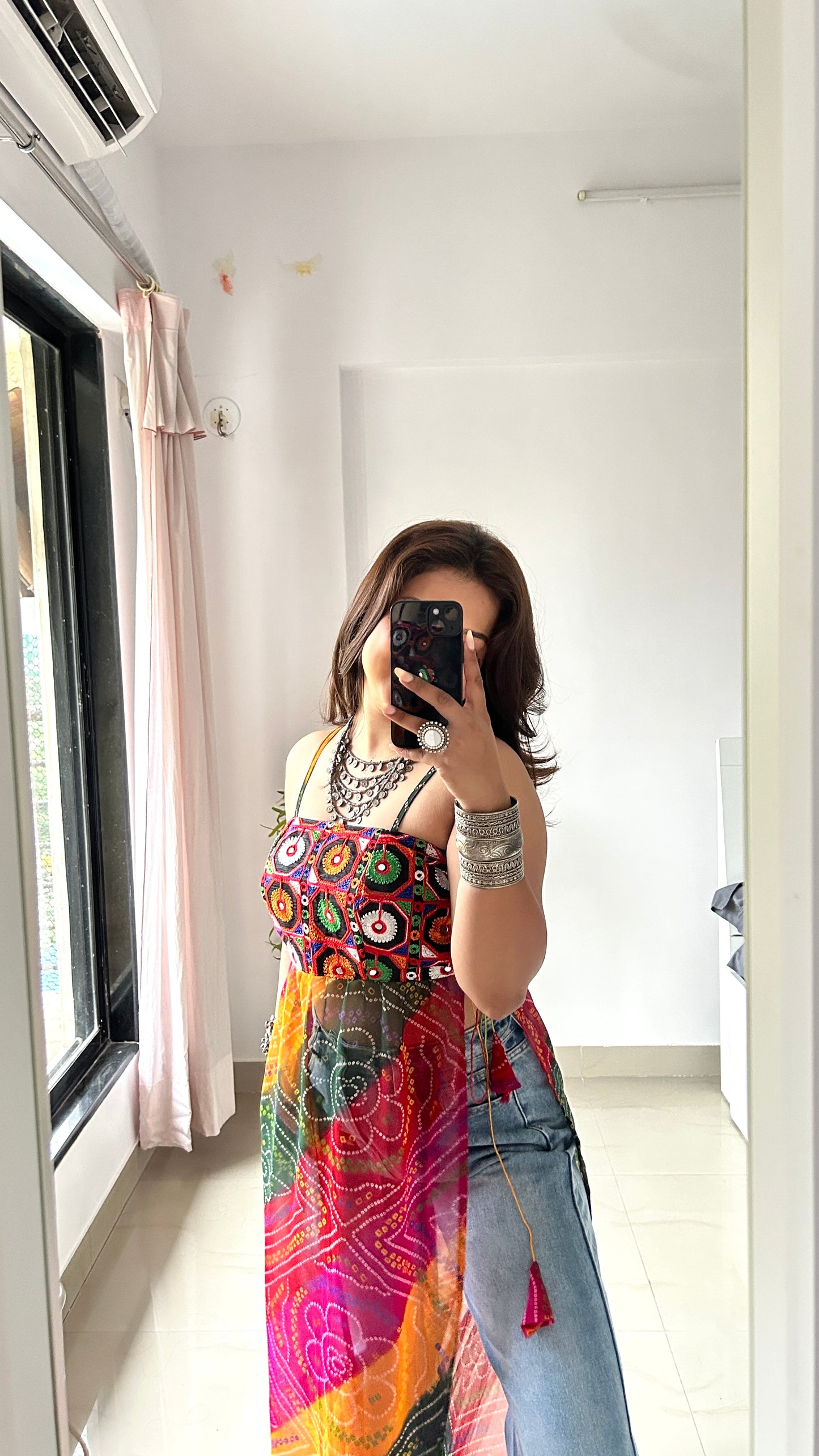 Ayesha’s Boho Bloom Bandhej Tie Kurti