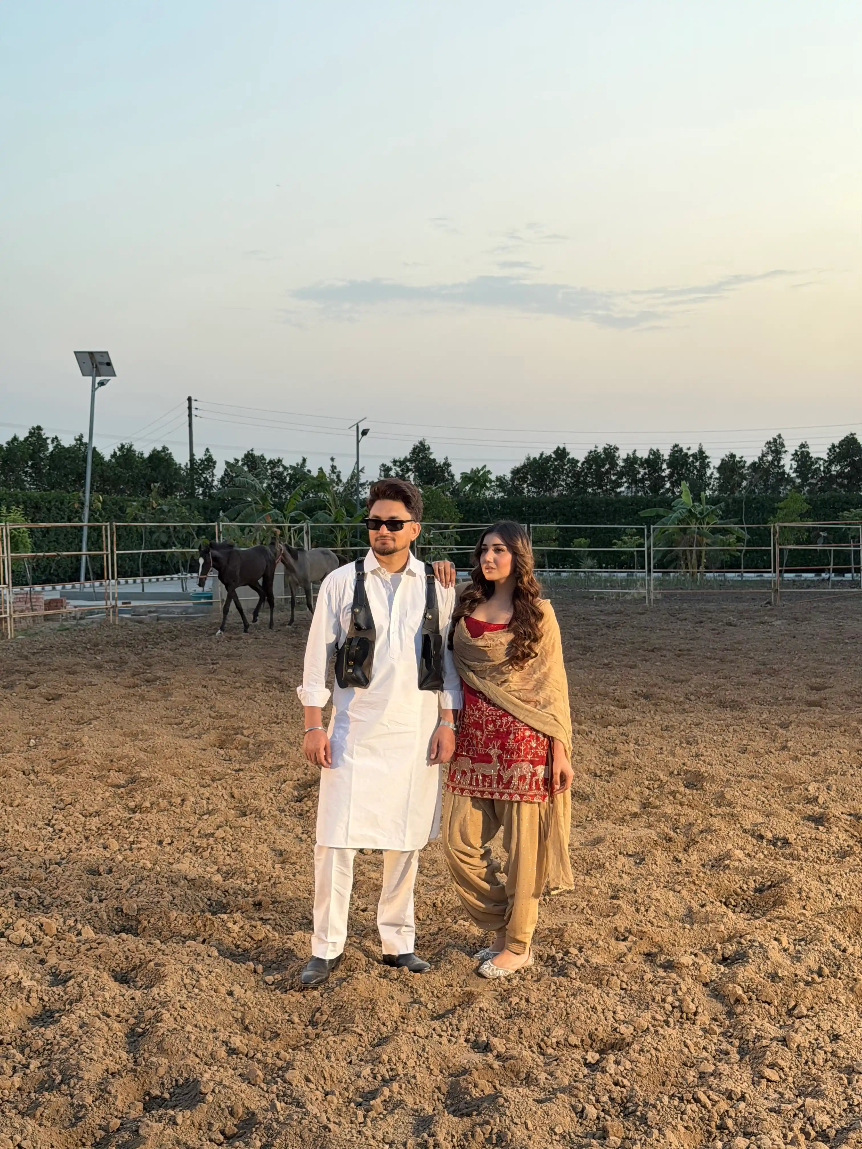 Scarlet Embroidered Motif Patiala Set