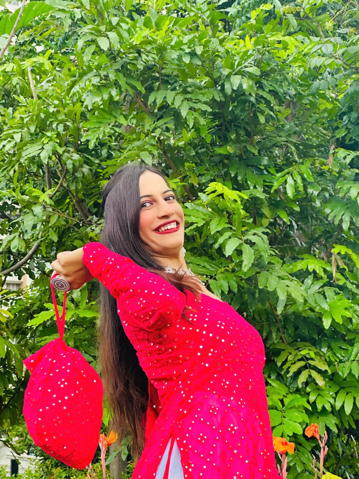 Prism Pink Mirror Gulnaz Kurta