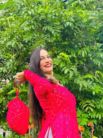 Prism Pink Mirror Gulnaz Kurta