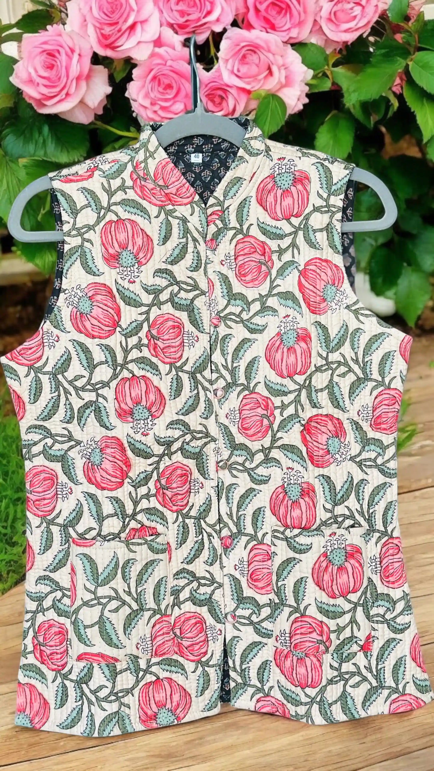 Kalamkari Cream Jaipuri Jacket
