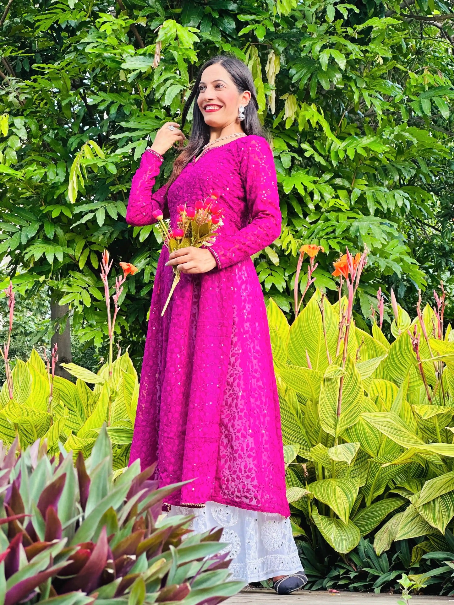 Champagne Wine Embroidered Gulnaz Kurta