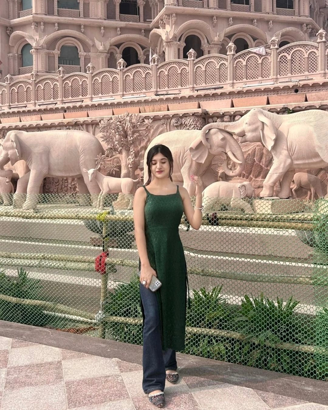 Shanaya’s Green Sequence Gulnaz Kurta