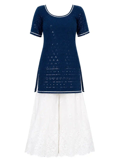 Azure Blue Sequence Gulnaz Kurta