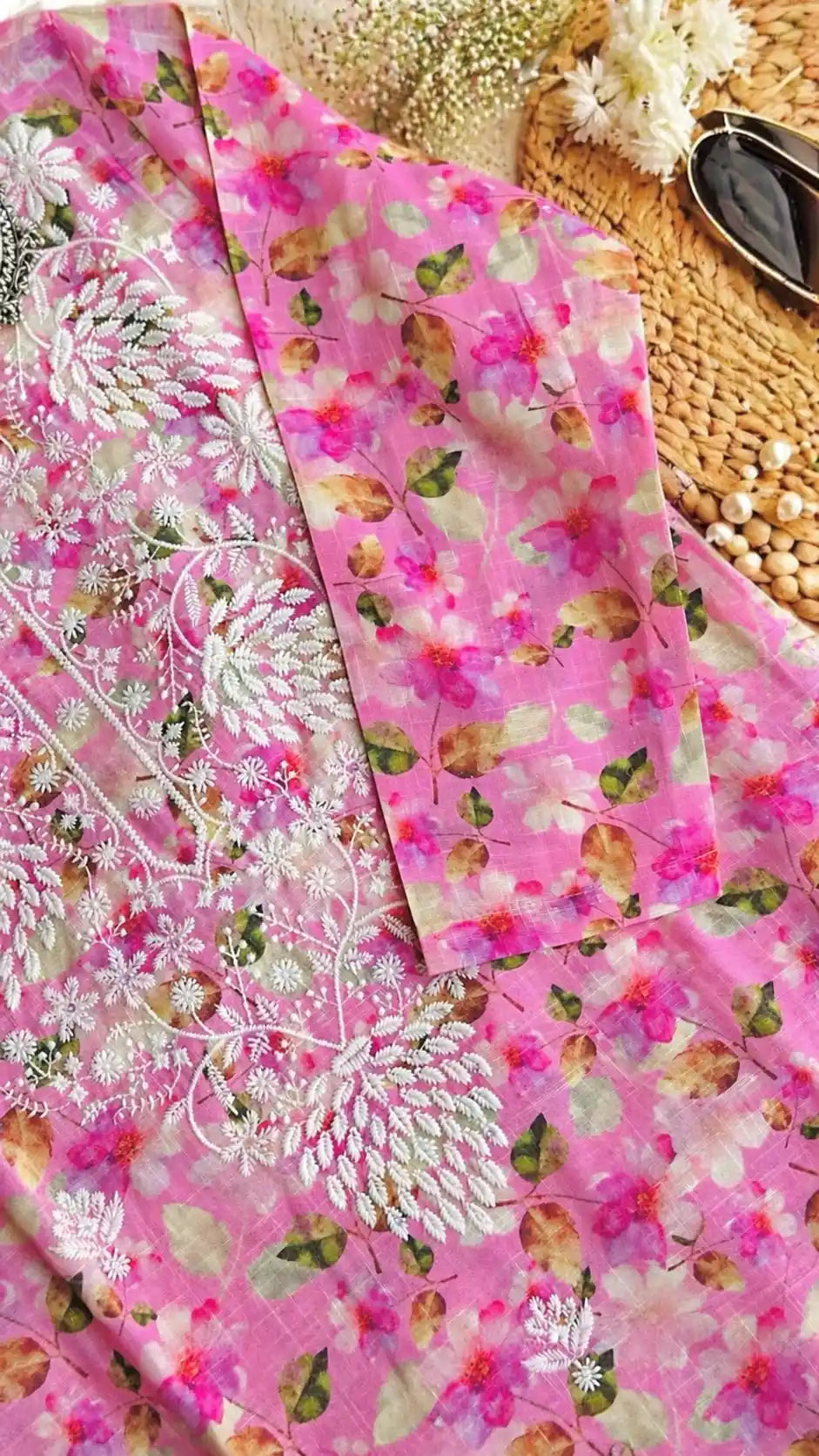 Pink Chikankari Meher Suit Set