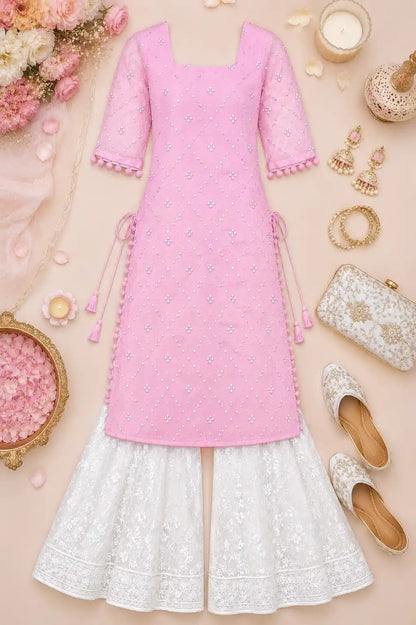 Jaaz Pink Embroidered Gulnaz Kurta