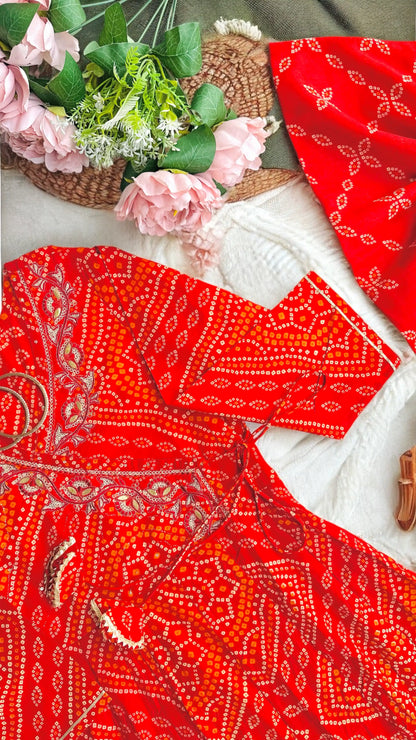 Bandhani Gota Patti Suit Set