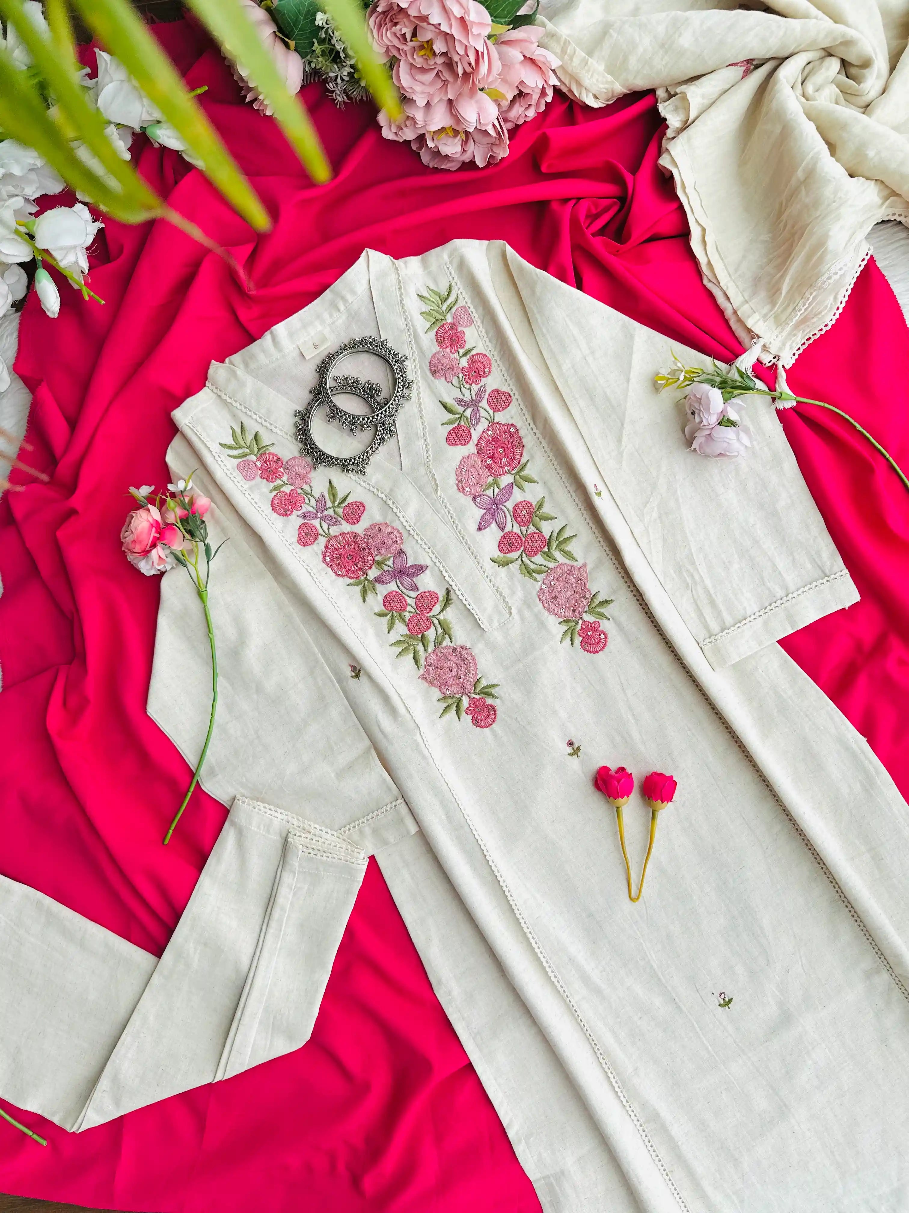 Gulnaar Embroidered Meher Suit Set