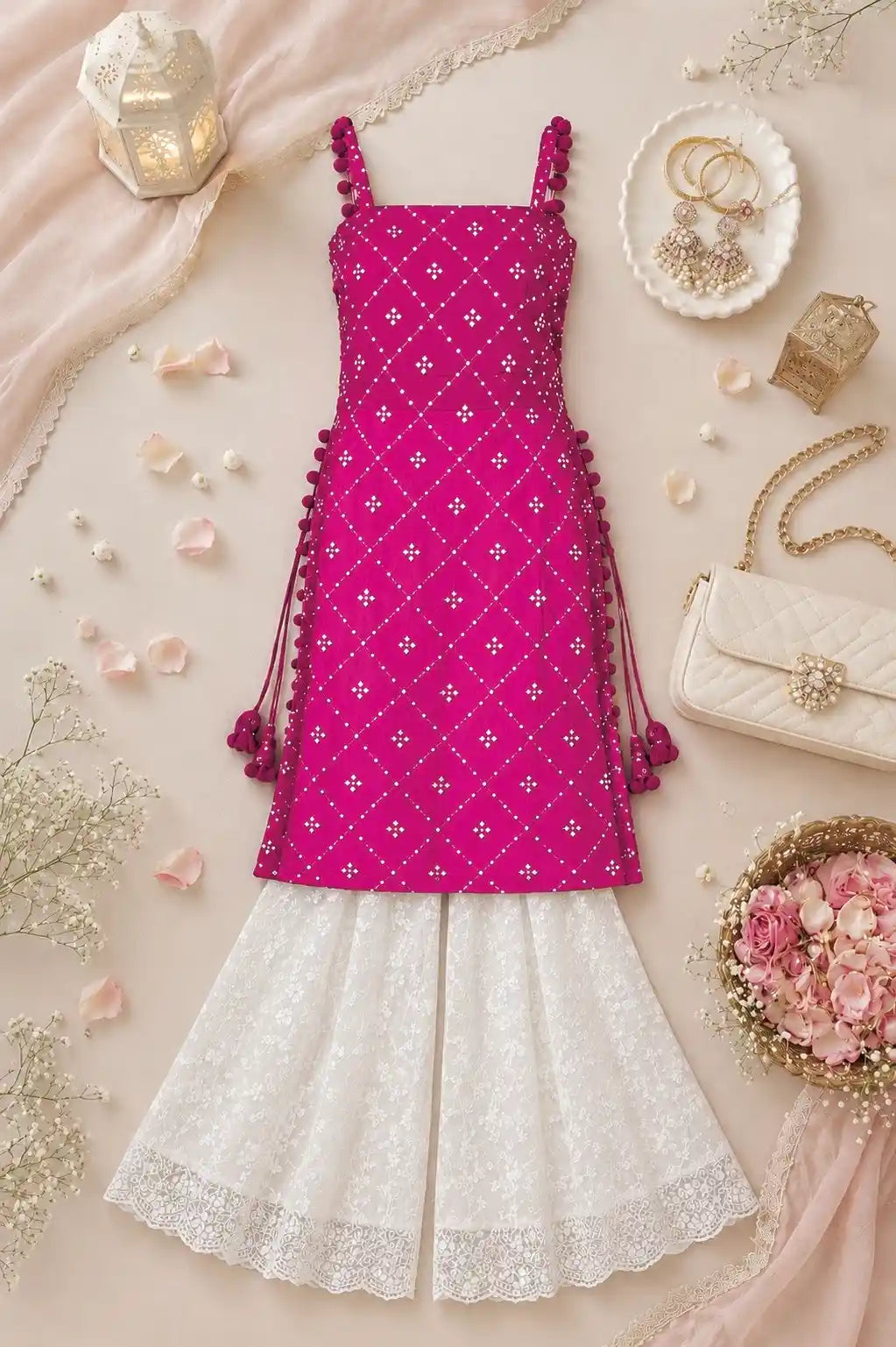 Shimmer Wine Embroidered Gulnaz Kurta