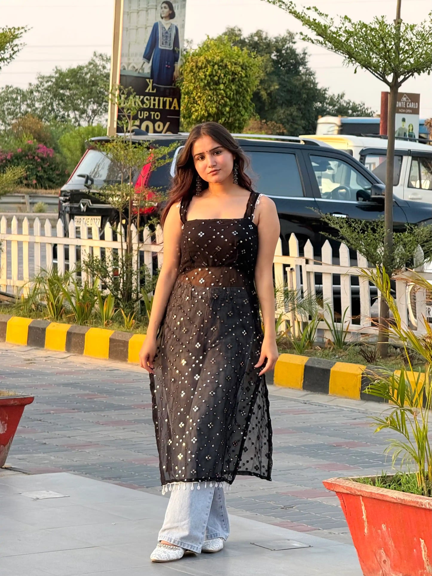 Upasna’s Black Embroidered Gulnaz Kurta