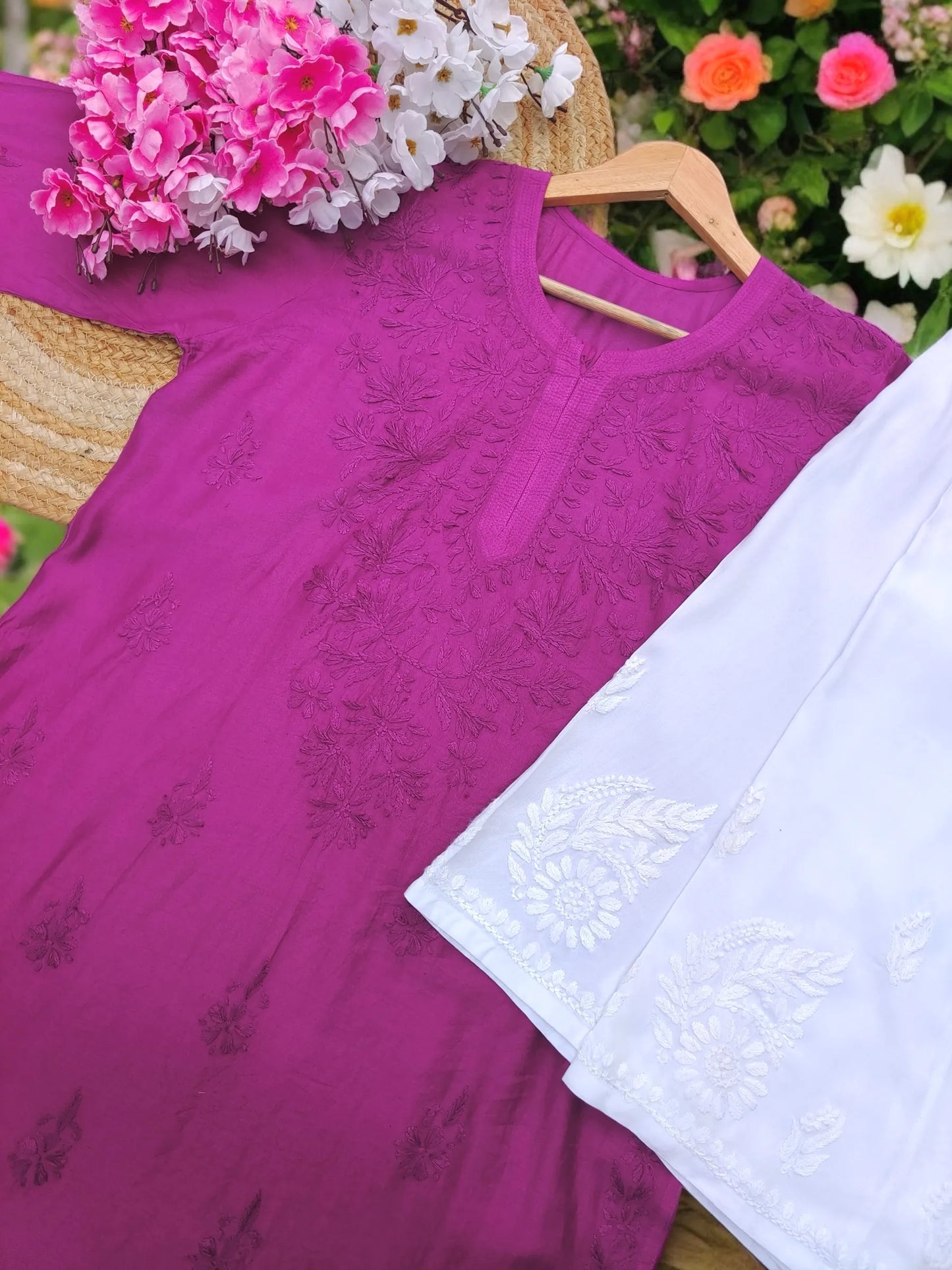 Blush Purple Chanderi Nazakat Kurta